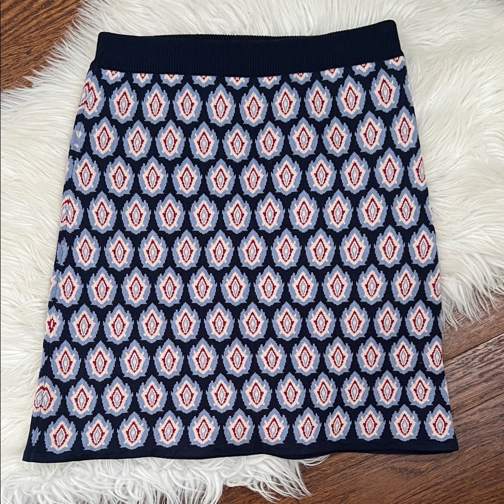 Etro Patterned Navy and Red kids skirt